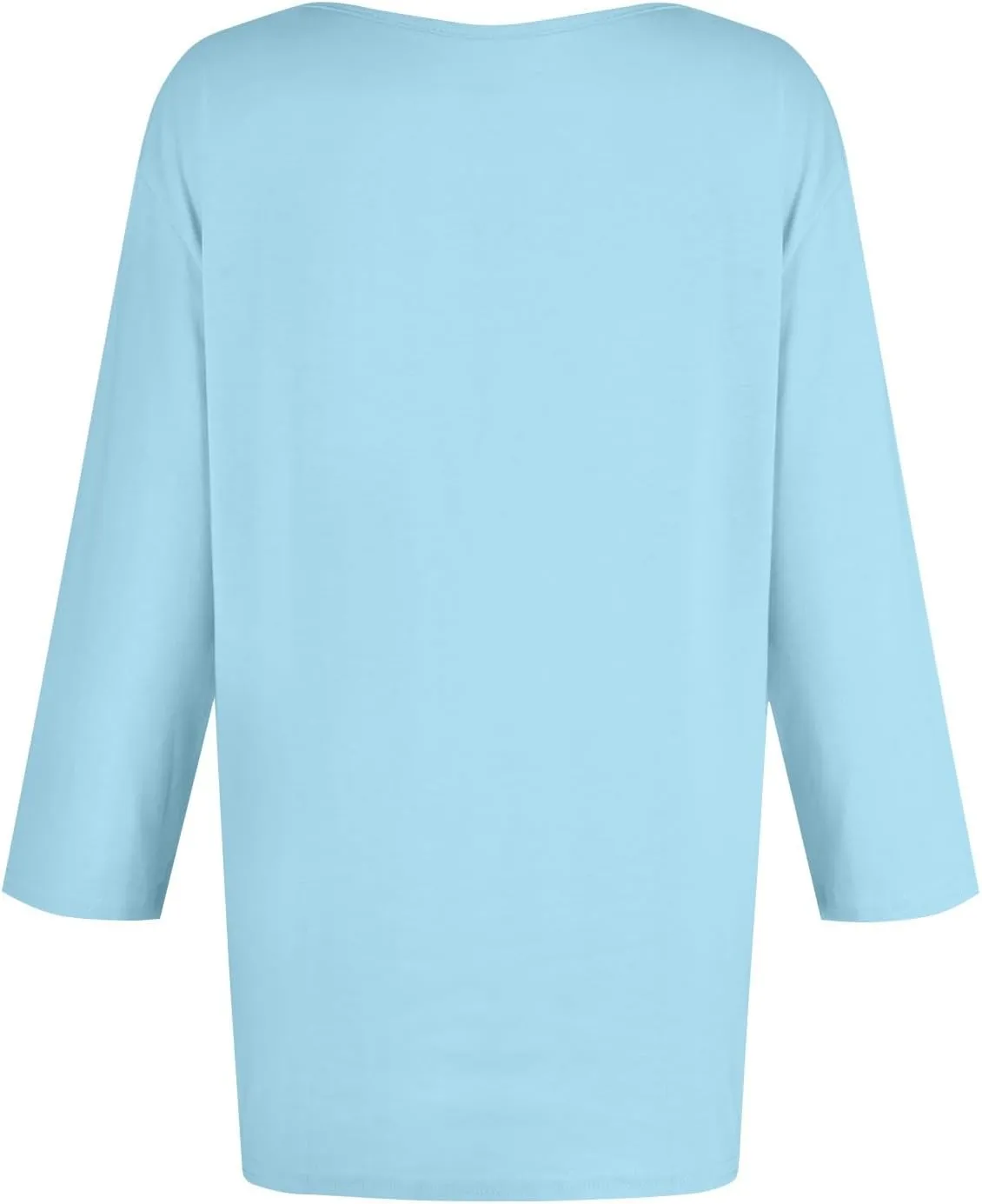 3/4 Length Sleeve Womens Tops Casual Loose Fit Crewneck T Shirts Cute Solid Three Quarter Length Tunic Tops