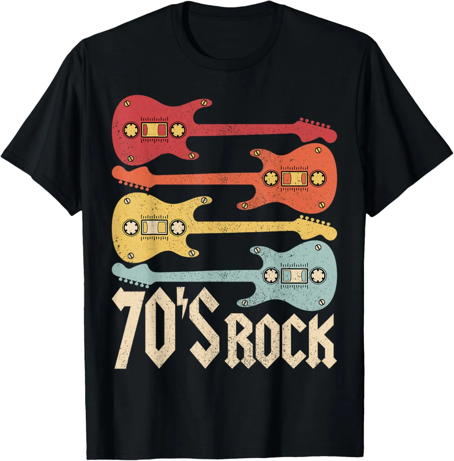 70s Rock Band Guitar Cassette Tape 1970s Vintage 70s Costume T-Shirt