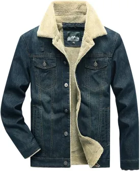 Autumn and Winter Denim Jacket, Casual Fleece Lined Thickened Denim Jacket
