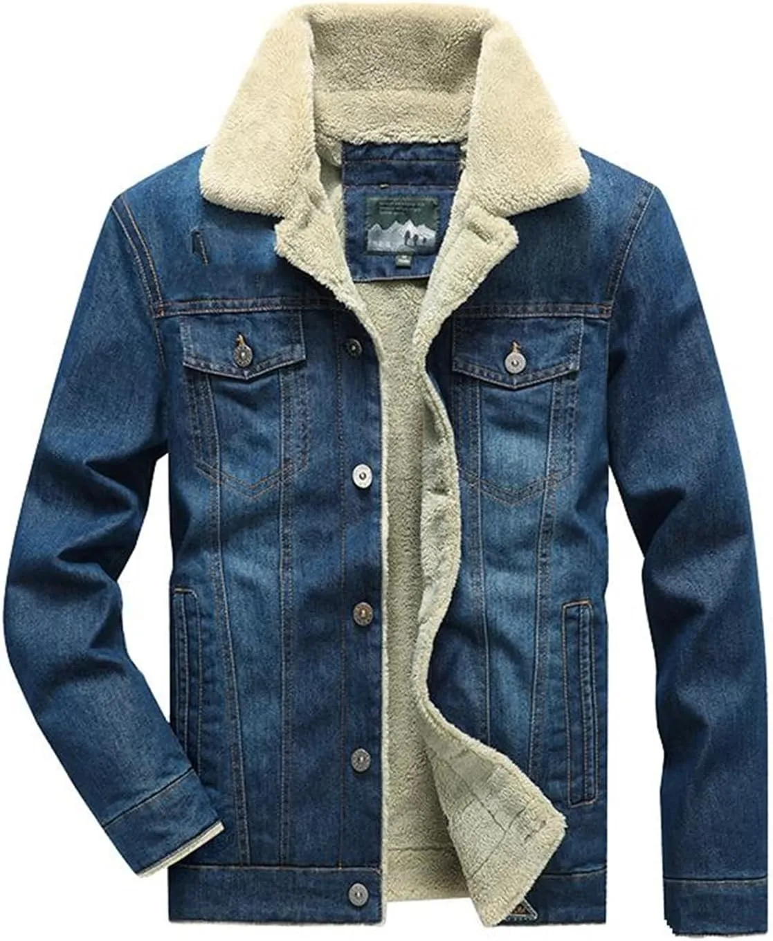 Autumn and Winter Denim Jacket, Casual Fleece Lined Thickened Denim Jacket
