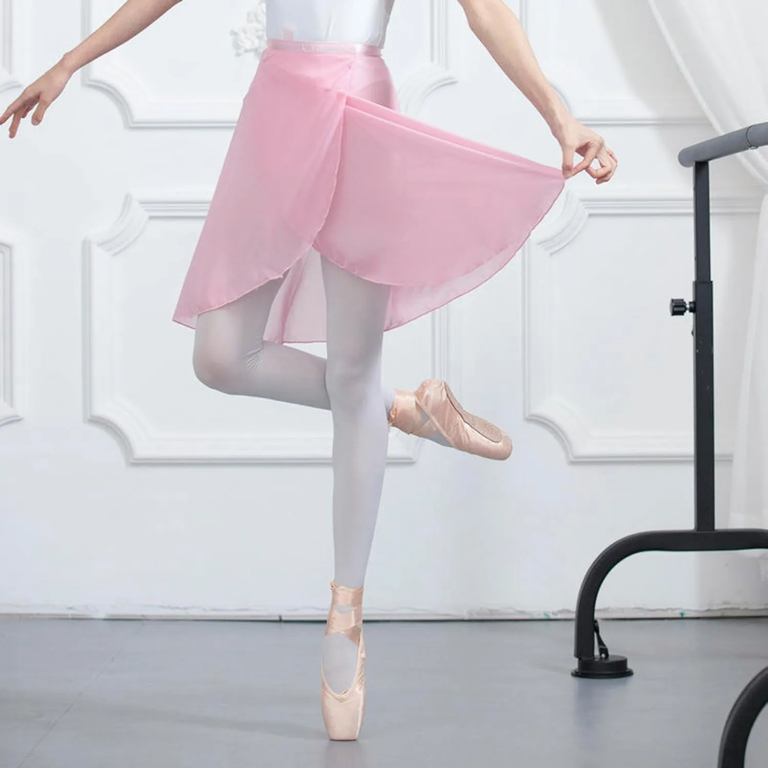 Ballet Skirt for Women Long Wrap Skirt Sheer Dance Costumes with Adjustable Waist tie for Adult Ladies Big Girls
