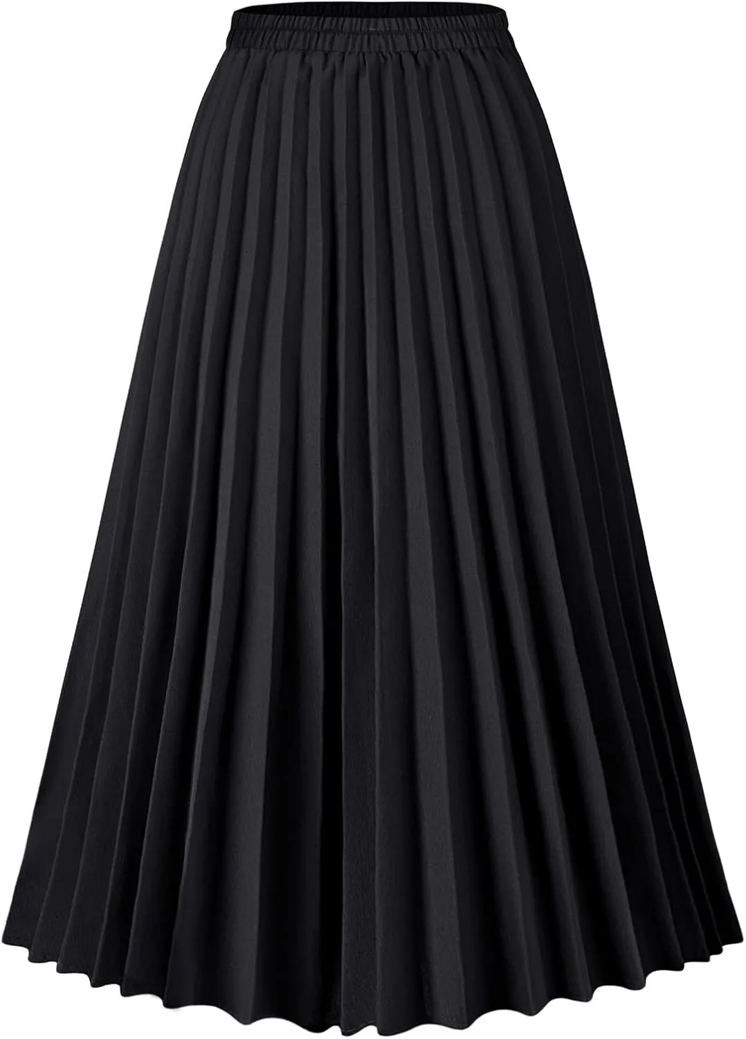 Basoteeuo Womens Skirt Leopard Print Midi Long Shirring Pleated Skirts High Waisted A Line Skirts