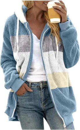 ChicCrate Womens Winter Coats Sherpa Jacket Fuzzy Fleece Jackets Oversized Casual Warm Outwear Zip Hooded Overcoat