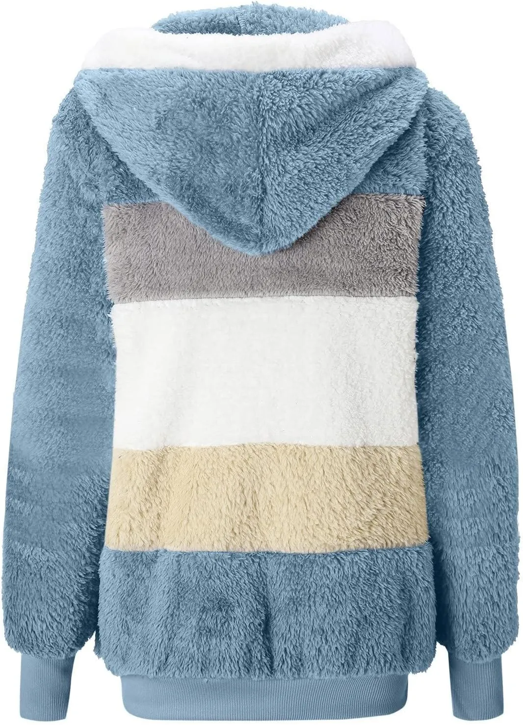 ChicCrate Womens Winter Coats Sherpa Jacket Fuzzy Fleece Jackets Oversized Casual Warm Outwear Zip Hooded Overcoat