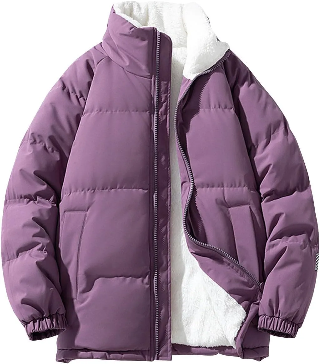 Down Cotton Coat for Men Winter Warm Quilted Jacket Thicken Padded Insulated Jacket Outwear Puffy Couple Winter Coat