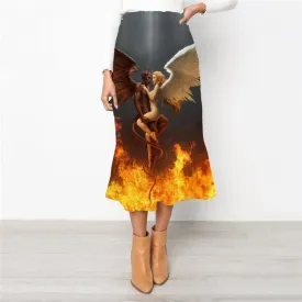 Flame Skirts Women Couple Skirt Ladies Novel High waist skirts Womens Clothing