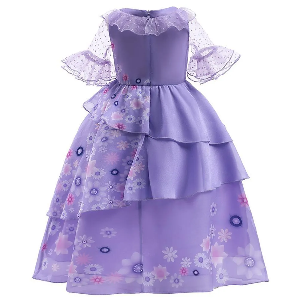 Girls Encanto Isabela Costume Cartoon Princess Dress Fancy Party Outfits