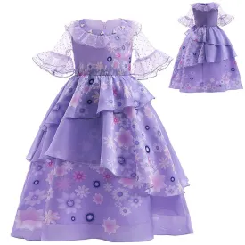 Girls Encanto Isabela Costume Cartoon Princess Dress Fancy Party Outfits