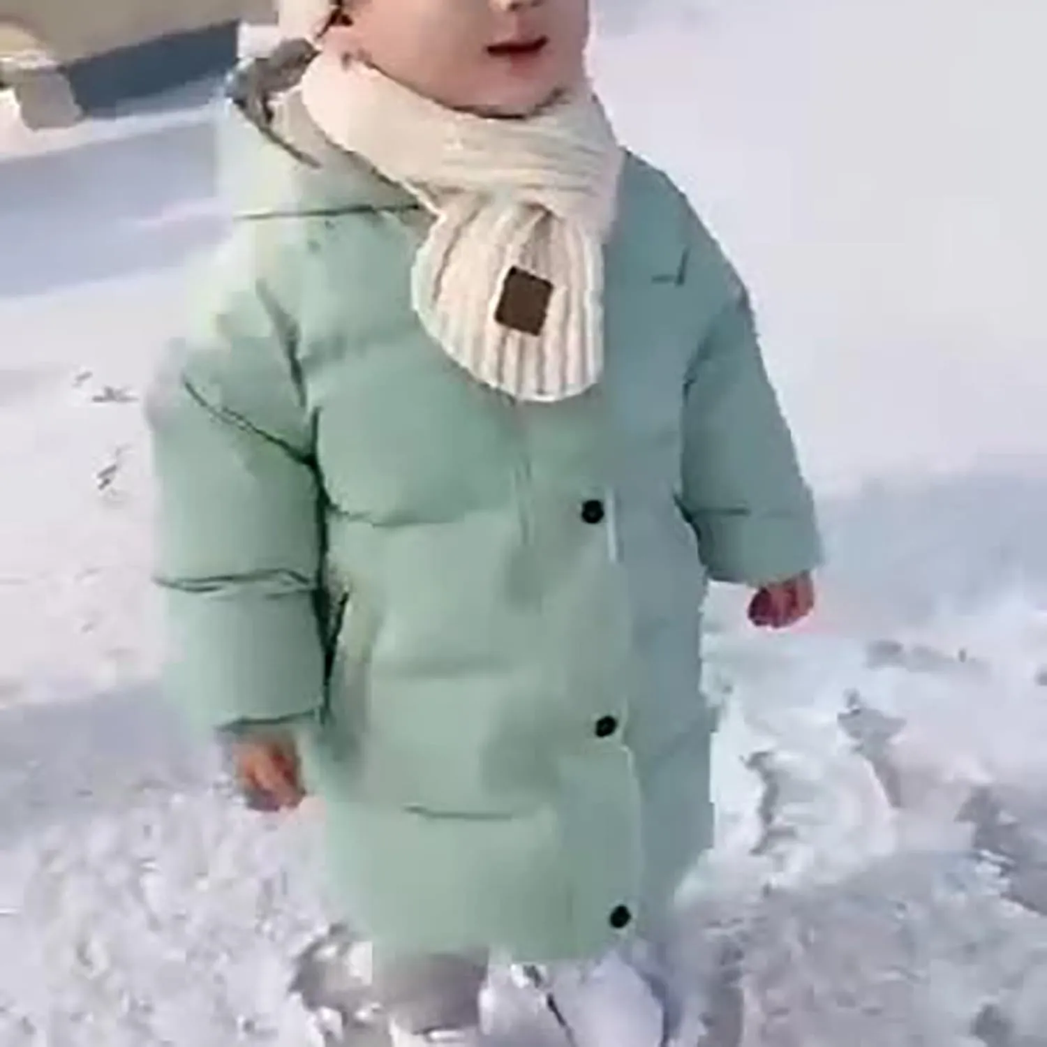 Girls Long Winter Coat Hooded Puffer Jacket Kids Lightweight Down Coat Insulated Parka Thicken Warm Padded Jacket