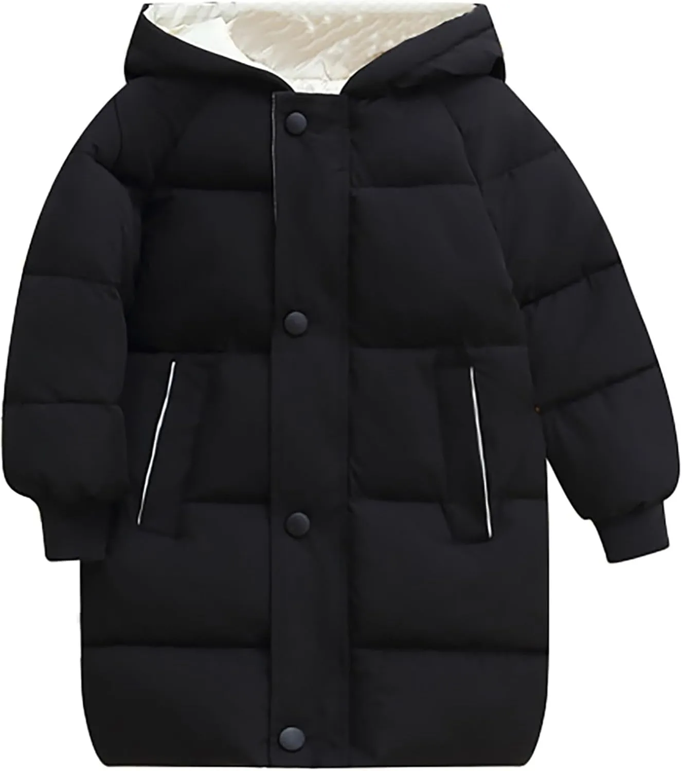 Girls Long Winter Coat Hooded Puffer Jacket Kids Lightweight Down Coat Insulated Parka Thicken Warm Padded Jacket