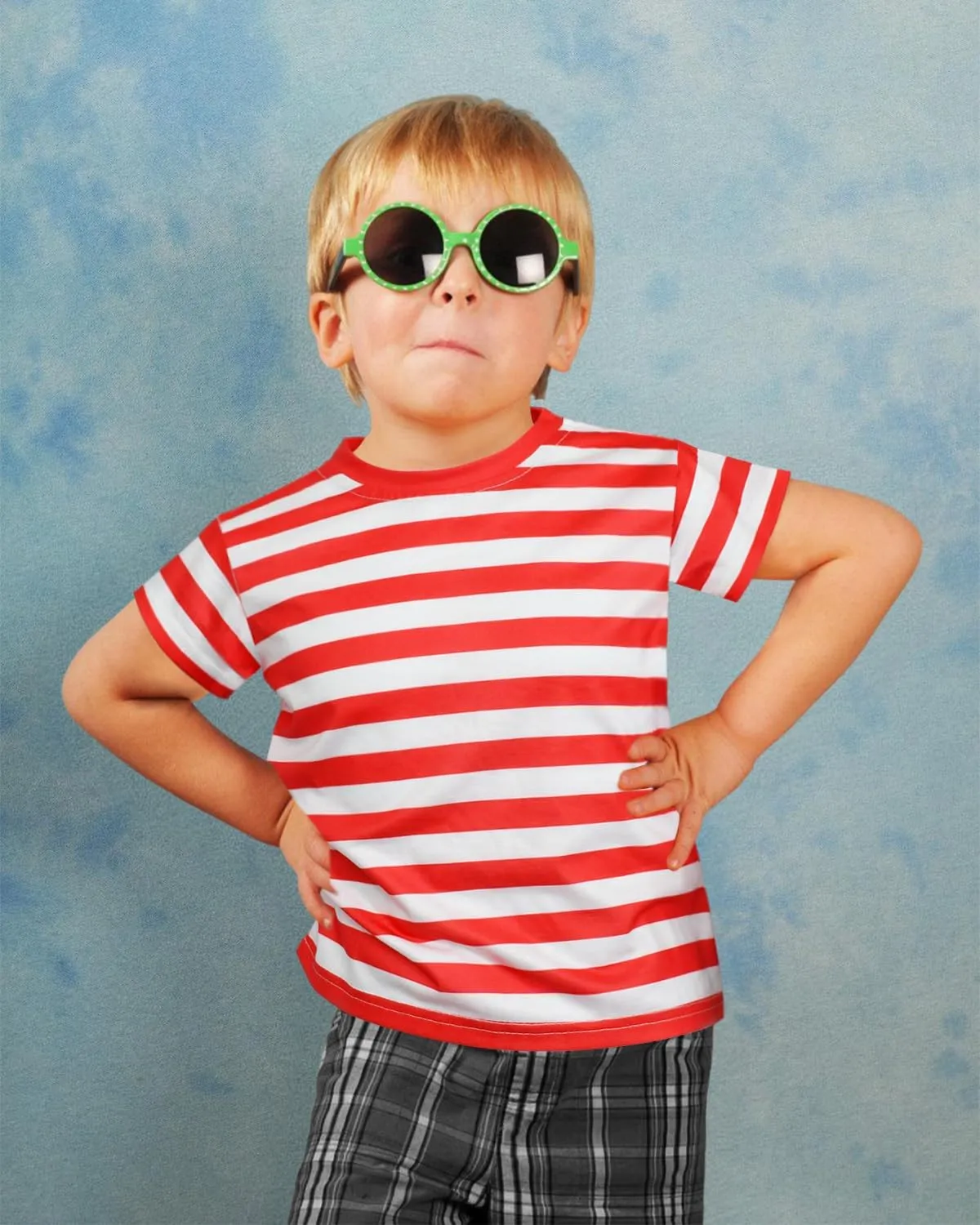 Kids Striped T Shirt, Boys Girls Short Sleeve T-Shirts, Crewneck Tee for Kids 3-12 Years