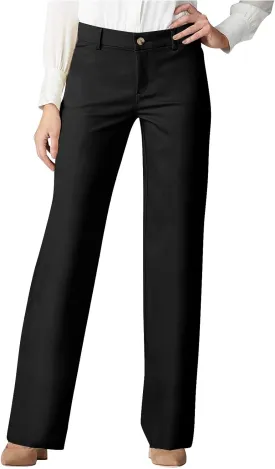 Lmdudan 2025 Dress Pants Women Work Business Pants Tummy Control Office Straight Leg Trousers High Waisted Ladies Slacks