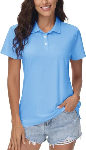 MAGCOMSEN Women's Polos Golf Shirts Short Sleeve UPF 50  Collared Shirt Quick Dry Tennis Work Athletic Tops