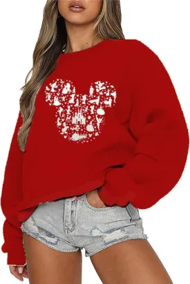 Magic Kingdom Castle Sweatshirts For Women Castle Fairy Graphic Sweatshirt Family Holiday Vacation Casual Pullover