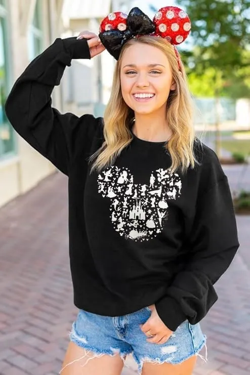 Magic Kingdom Castle Sweatshirts For Women Castle Fairy Graphic Sweatshirt Family Holiday Vacation Casual Pullover
