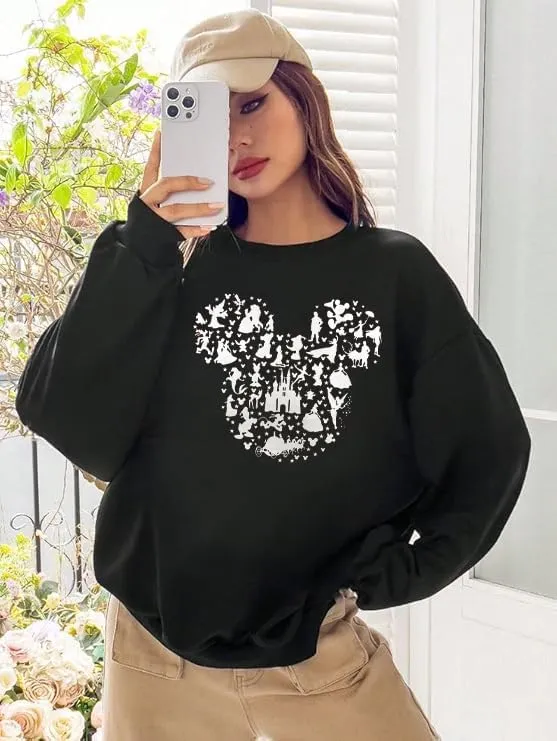 Magic Kingdom Castle Sweatshirts For Women Castle Fairy Graphic Sweatshirt Family Holiday Vacation Casual Pullover