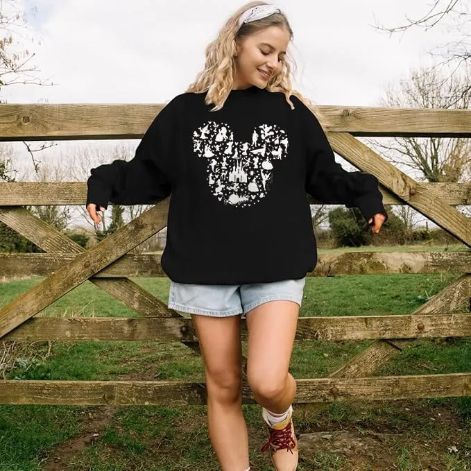 Magic Kingdom Castle Sweatshirts For Women Castle Fairy Graphic Sweatshirt Family Holiday Vacation Casual Pullover