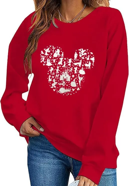 Magic Kingdom Castle Sweatshirts For Women Castle Fairy Graphic Sweatshirt Family Holiday Vacation Casual Pullover