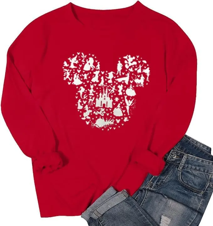 Magic Kingdom Castle Sweatshirts For Women Castle Fairy Graphic Sweatshirt Family Holiday Vacation Casual Pullover