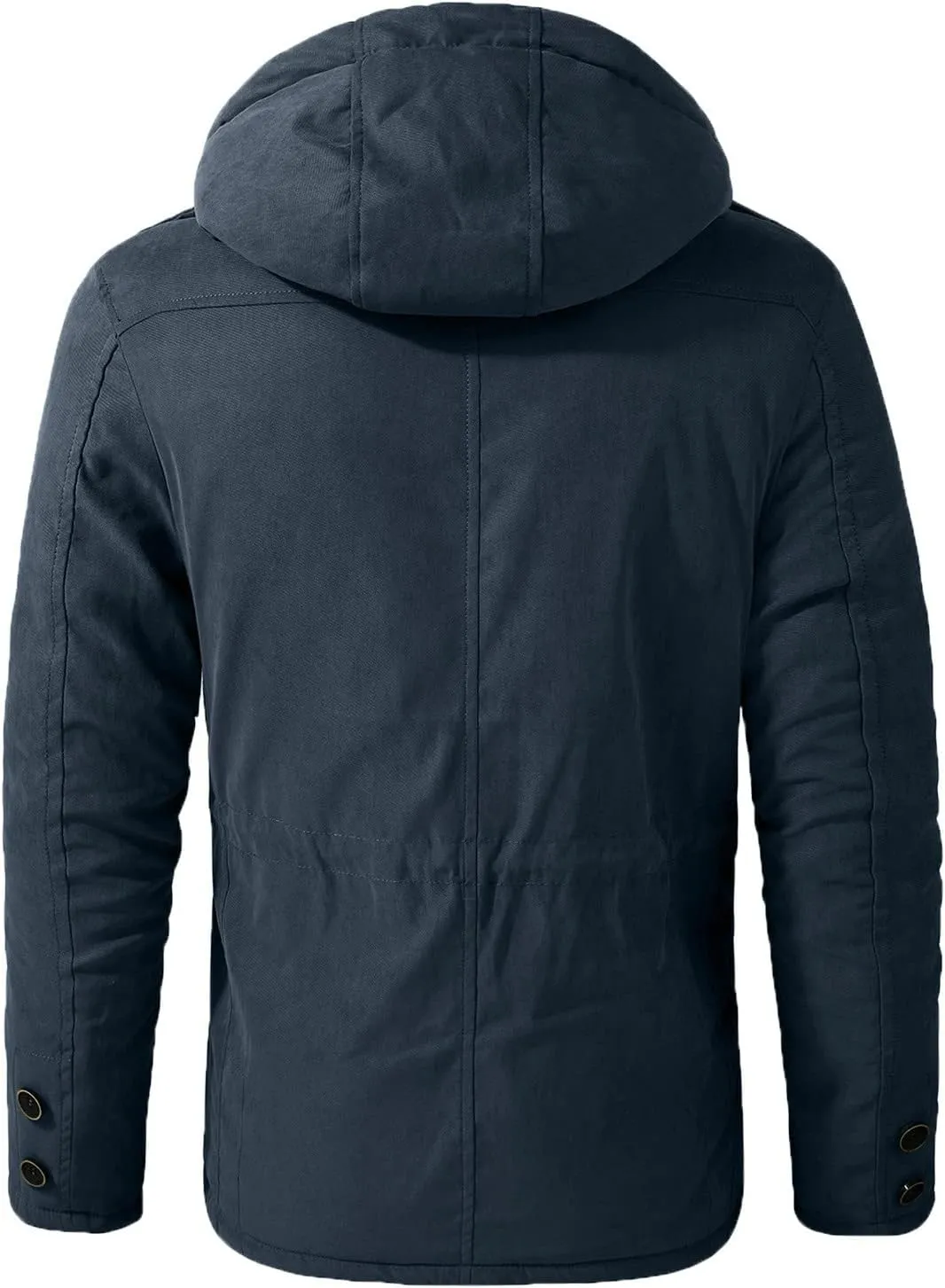 Men's Cargo Jacket 2024 Winter Warm Coats Fleece Lined Jackets with Removable Hood Ski Snow Mountain Windproof Overcoat