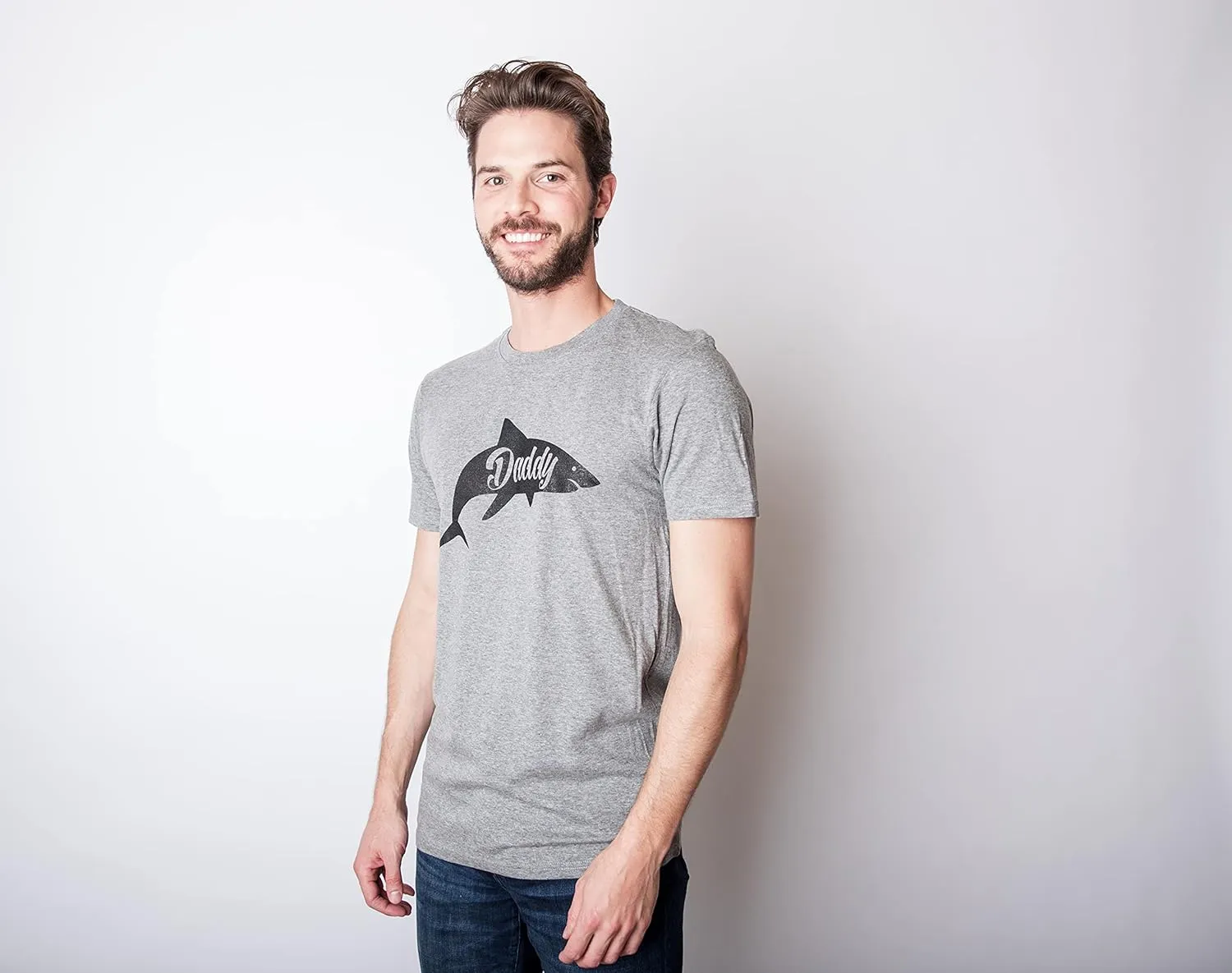 Mens Daddy Shark T Shirt Cute Funny Family Cool Best Dad Vacation Tee for Guys