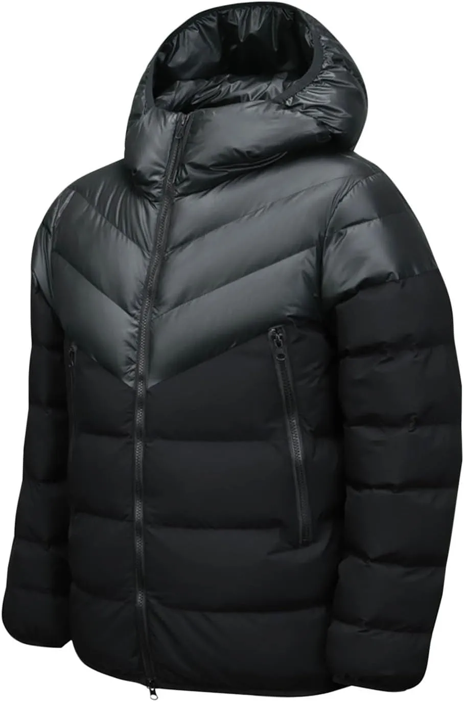Mens Puffer Jacket Color Block Down Jacket Lightweight Insulated Jacket Padded Quilted Jacket Warm Hoode Winter Coat