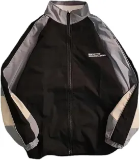 Pbkabiug Vintage Women Jackets Hip Hop Style Patchwork Windbreak Unisex Streetwear Lightweight Jackets Bomber Jackets