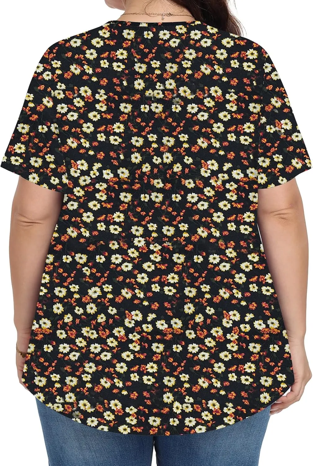 Plus Size Tops for Women Summer 2025 Short Sleeve Shirts Tunics Square Neck Casual Loose Blouses 1X-5X