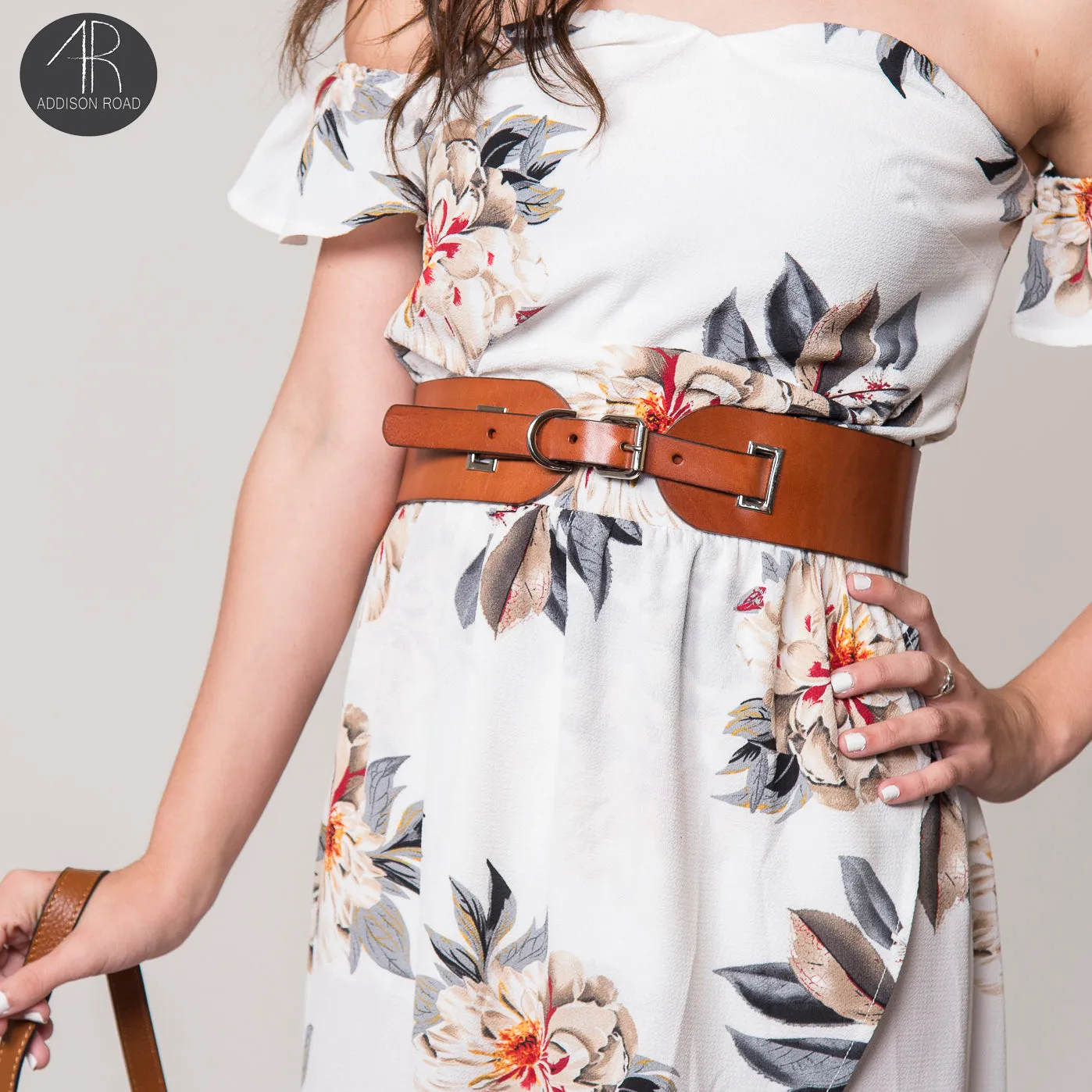 PYMBLE - Women's Tan Genuine Leather Waist Belt