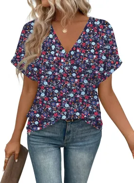 T Shirts Short Sleeve V Neck Tees Womens Tops Beach Vacation Fashion Clothes 2025 Casual Summer Spring Outfits
