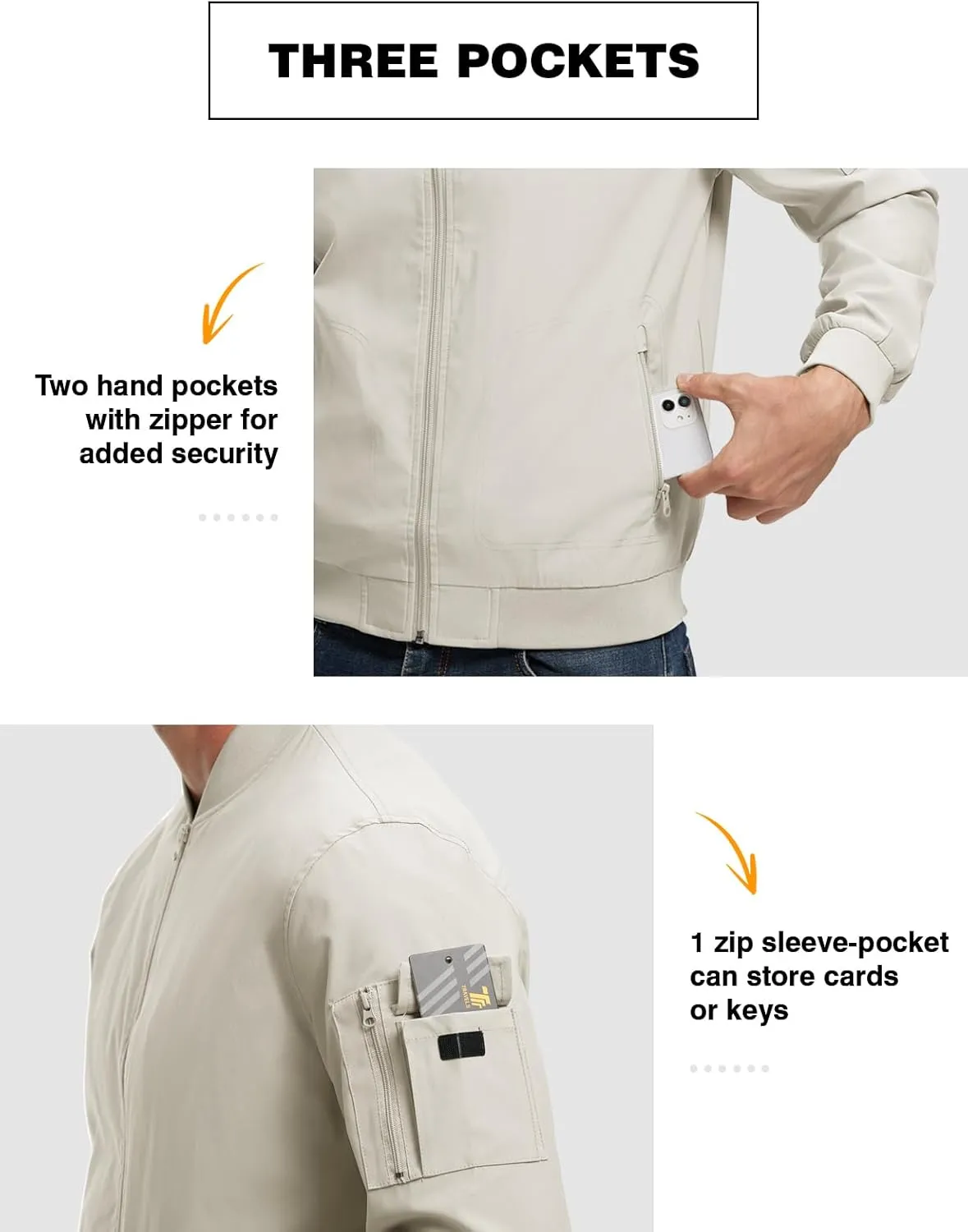 TBMPOY Men's Lightweight Bomber Jackets Light Track Jackets Casual Summer Windbreaker Outdoor Golf Fashion Coat for Men