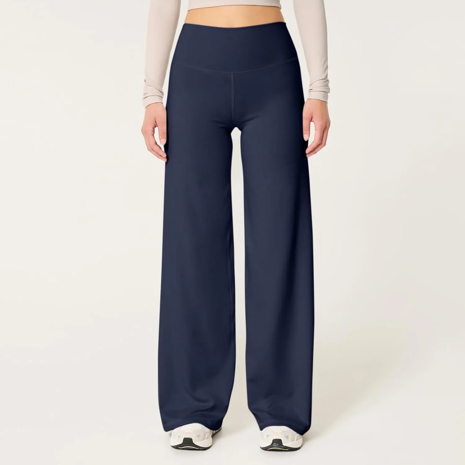 Wide Leg Pants for Women Soft Stretchy Tummy Control Yoga Pants Athletic Workout Pants Cozy Bootcut Leggings Trousers