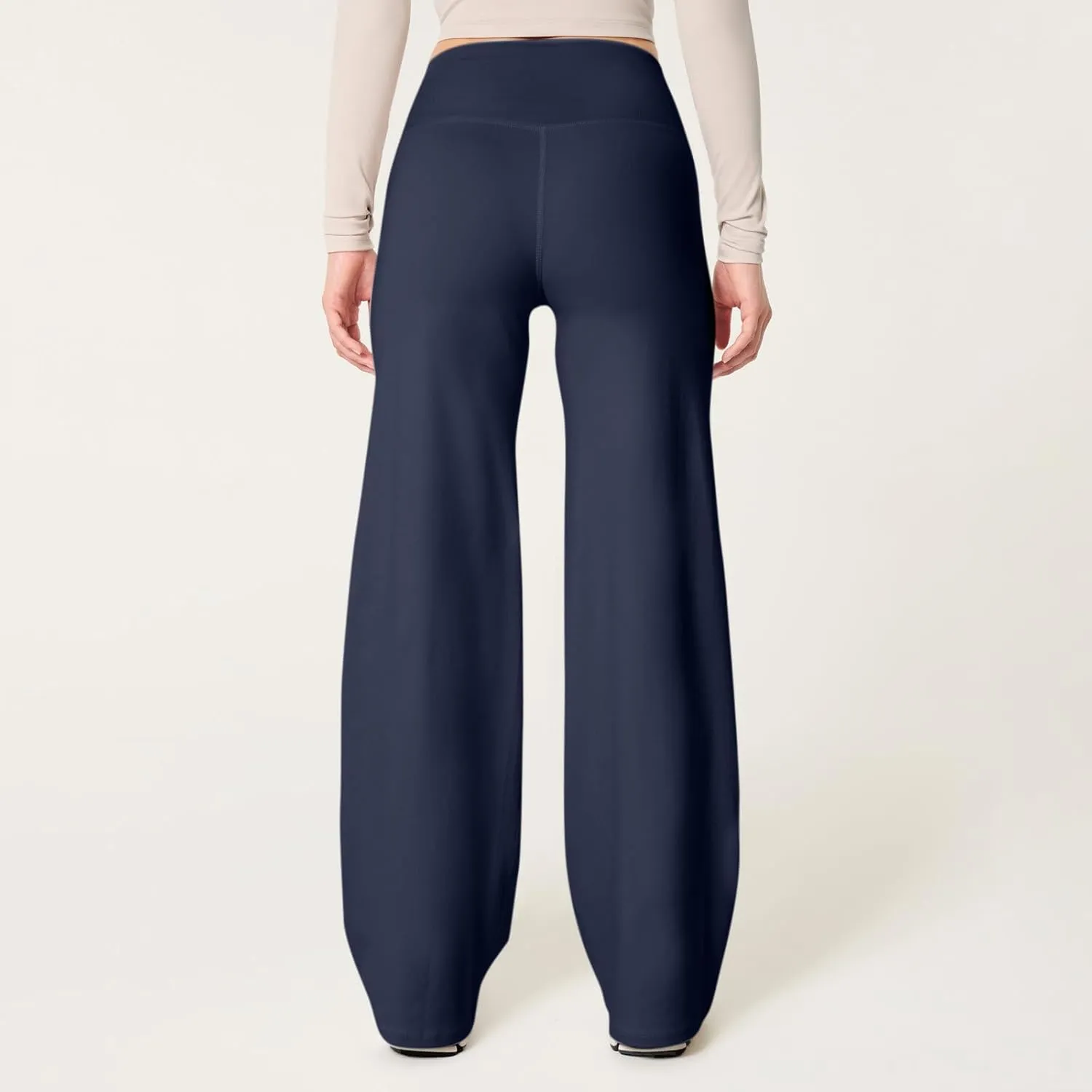 Wide Leg Pants for Women Soft Stretchy Tummy Control Yoga Pants Athletic Workout Pants Cozy Bootcut Leggings Trousers