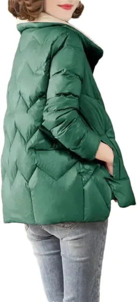 Women's Stand Collar Cotton Padded Jacket Short Slim-Fit Parkas Jacket Clothes Women Buttons Jacket