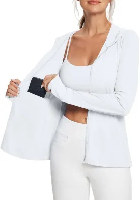 Women's Sun Protection Hoodie UPF 50  Long Sleeve Zip Up Jackets Lightweight UV Shirt for Outdoor Fishing Hiking