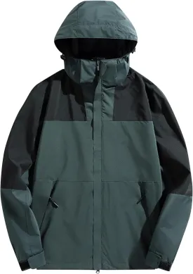 Ymosrh Men's Fashion Windbreaker Jackets Windproof Water Resistant Full Zip Up Outdoor Hiking Fishing Coats, S-6XL